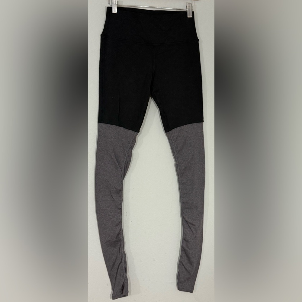 Alo Yoga Goddess Leggings Black Gray Ruched Ankle High Rise Women’s S